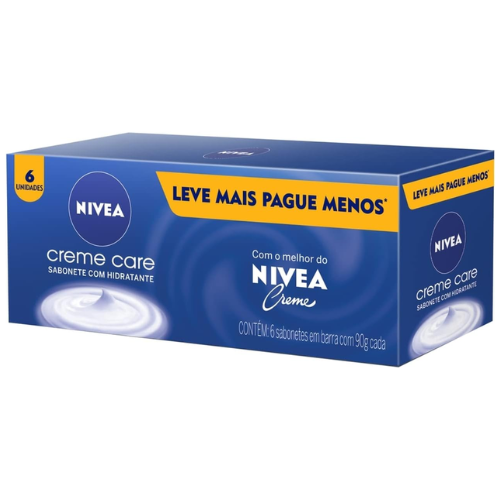 NIVEA Sabonete em Barra Creme Care Promo 6 un. 90g
