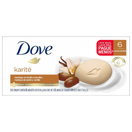 Dove Sabonete em Barra Karité e Baunilha 90 g 6 unidades